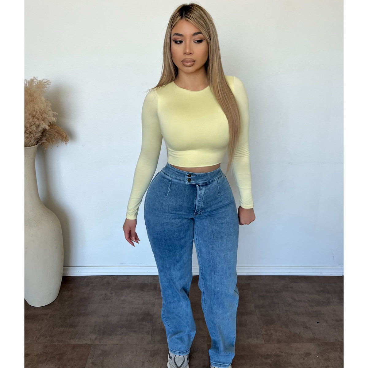 Jared Duall Button High Rise Jeans (Light Wash)