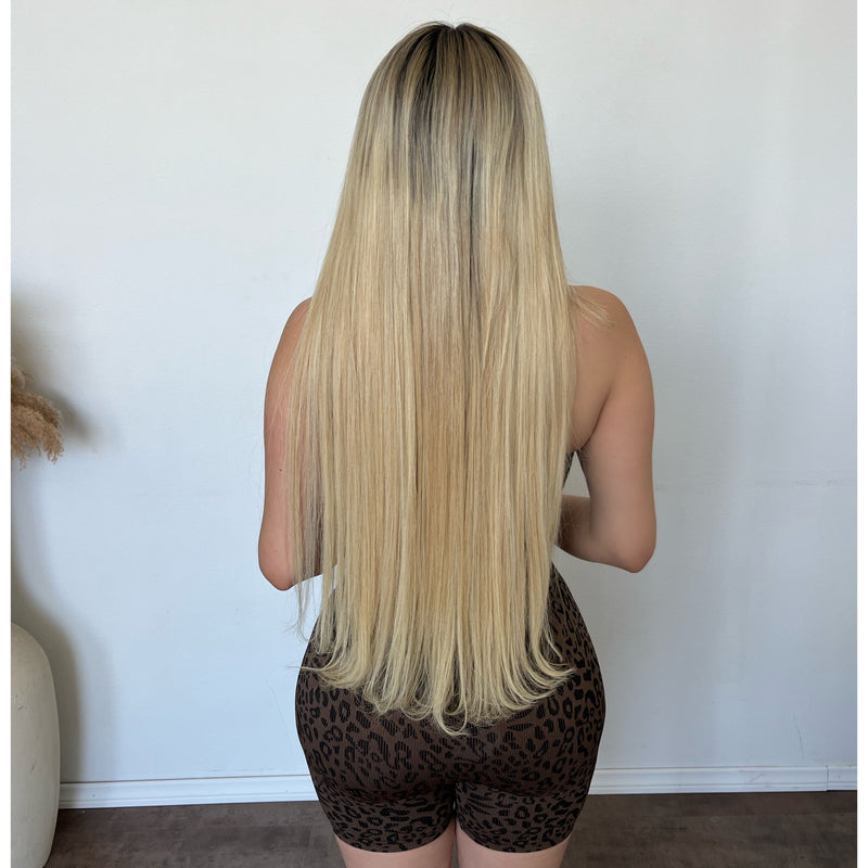 Jackie Leopard Print Biker Shorts (Brown/Black)