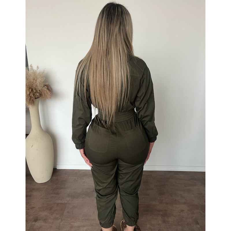 Priscilla Utility Jumpsuit (Green Cactus)