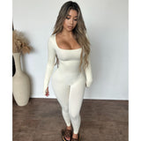 Jasmine Snatched To Body Jumpsuit (Ivory)