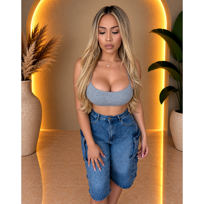 Bianca Top W Back String (H Grey)