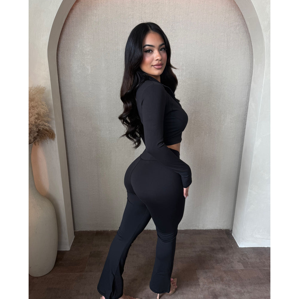 Nena Stretch Zipper Gym Jacket (Black)