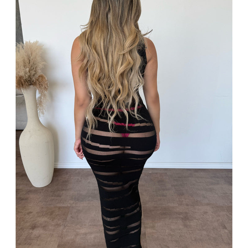 Melissa Mesh Dress (Black)