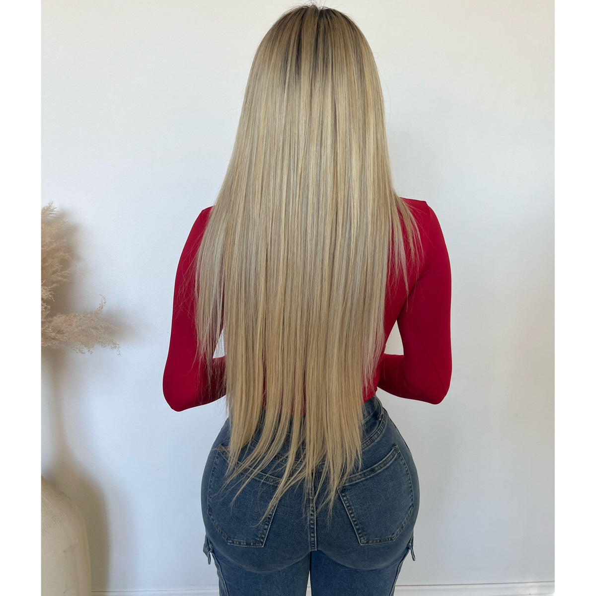 Doreen Scoop Neck Long Sleeve Top (Red)