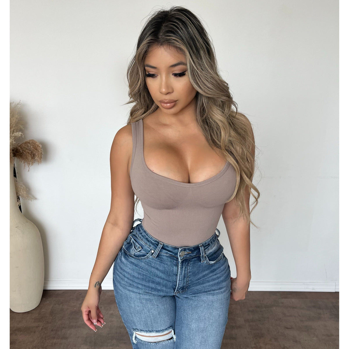 Madilyn Sleeveless BodySuits (Ash)