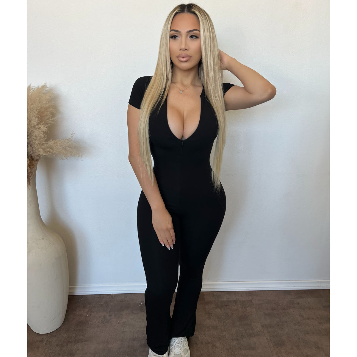 Elizabeth Snatched Zip Jumpsuit (Black)