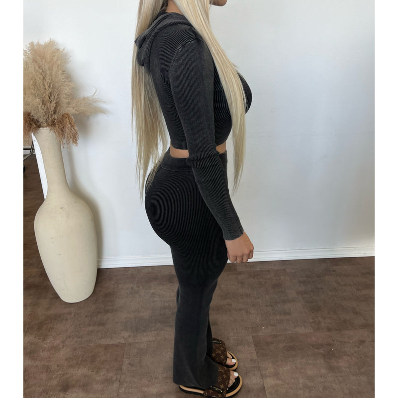 Ashley Hoodie Matching Set (Black)