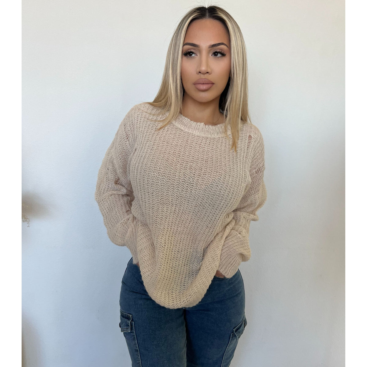Daniella Pullover Sweater (Light Tan)