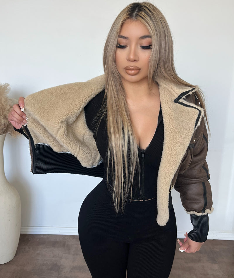 Jenny Fur Jacket (Coffee)