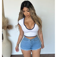 Drake Stretch Shorts High Rise (Light Blue)