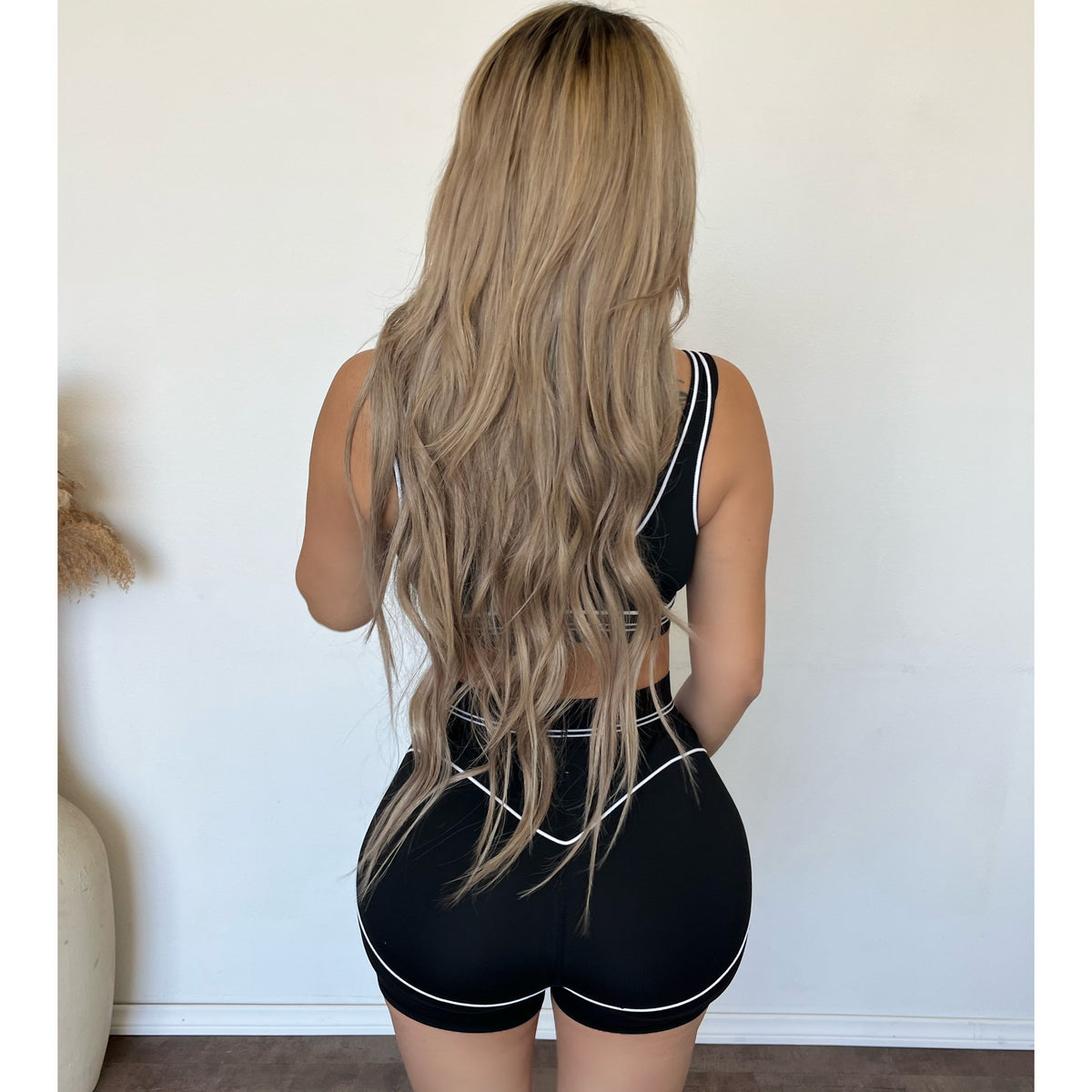 Amelda Matching Gym Shorts & Top (Black)