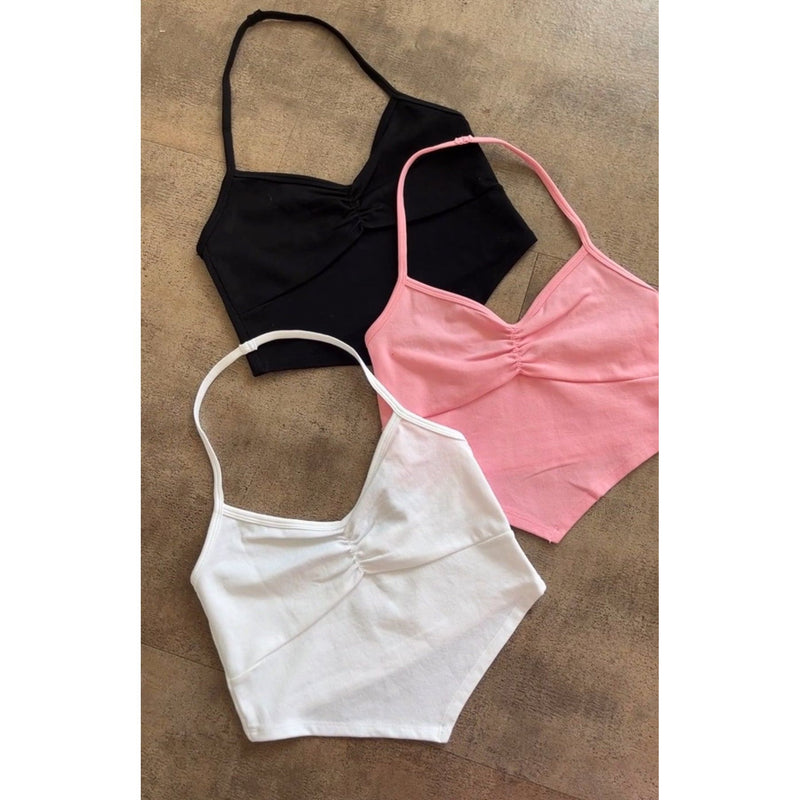 Jianna Halter Shrring Top (Black)