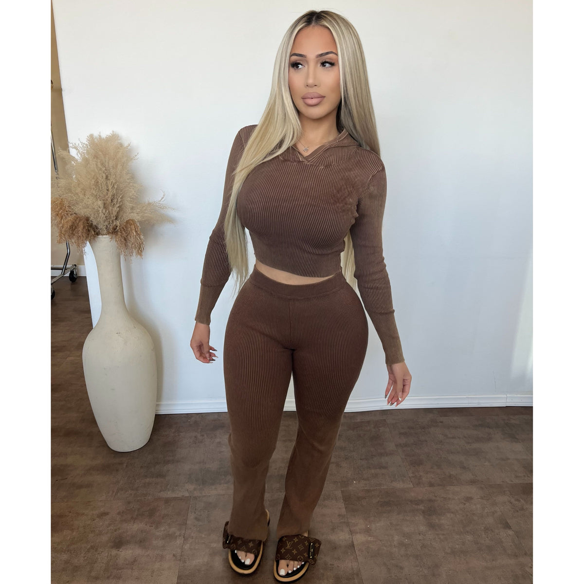 Ashley Hoodie Matching Set (Brown)