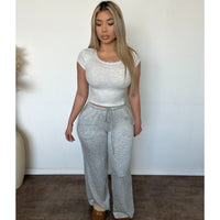 Stella Wide Leg Pants (Grey)