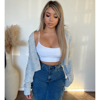 Sam Round Neck Button Cardigan (Heather Grey)