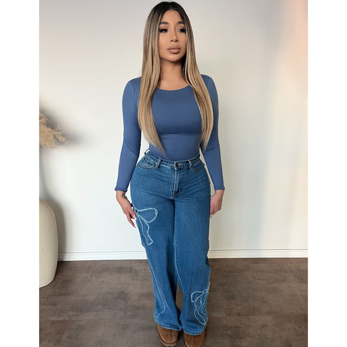 Brian Bow Tie Pants (Medium Wash)