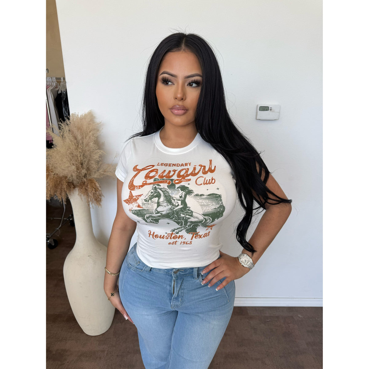 Cowgirl Club Baby Tee (Ivory)