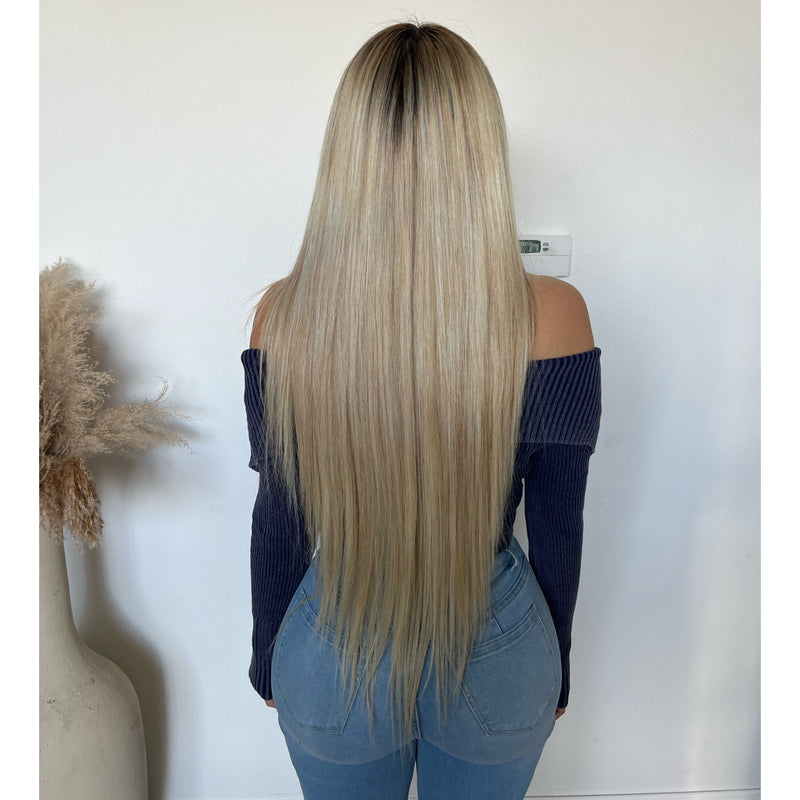 Desire Washed Folded Zipper Sweater (Navy)