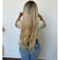 Bianca Stripe V Neck Tee (Ivory/Green)