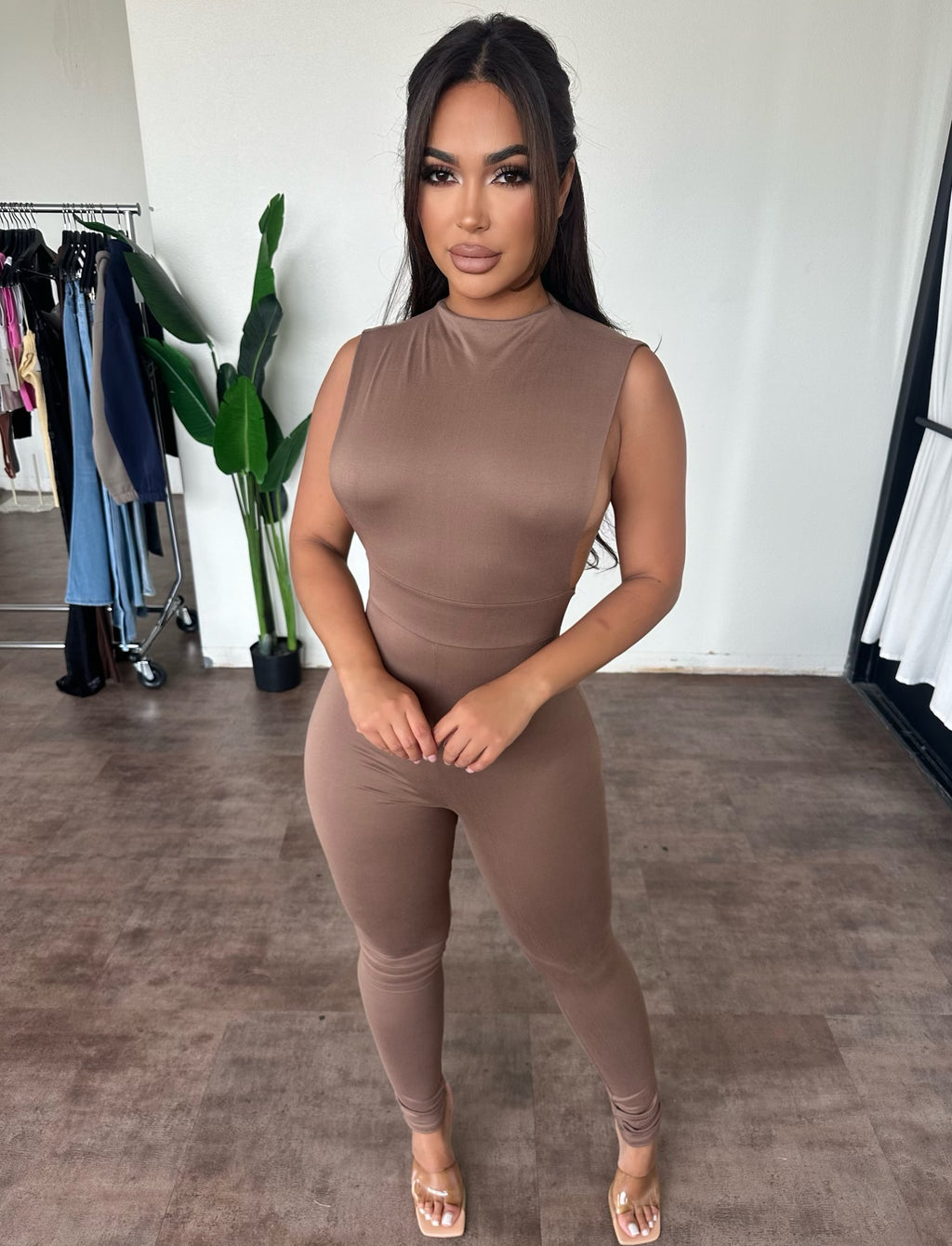 Hailey Tank Jumpsuit (Taupe)
