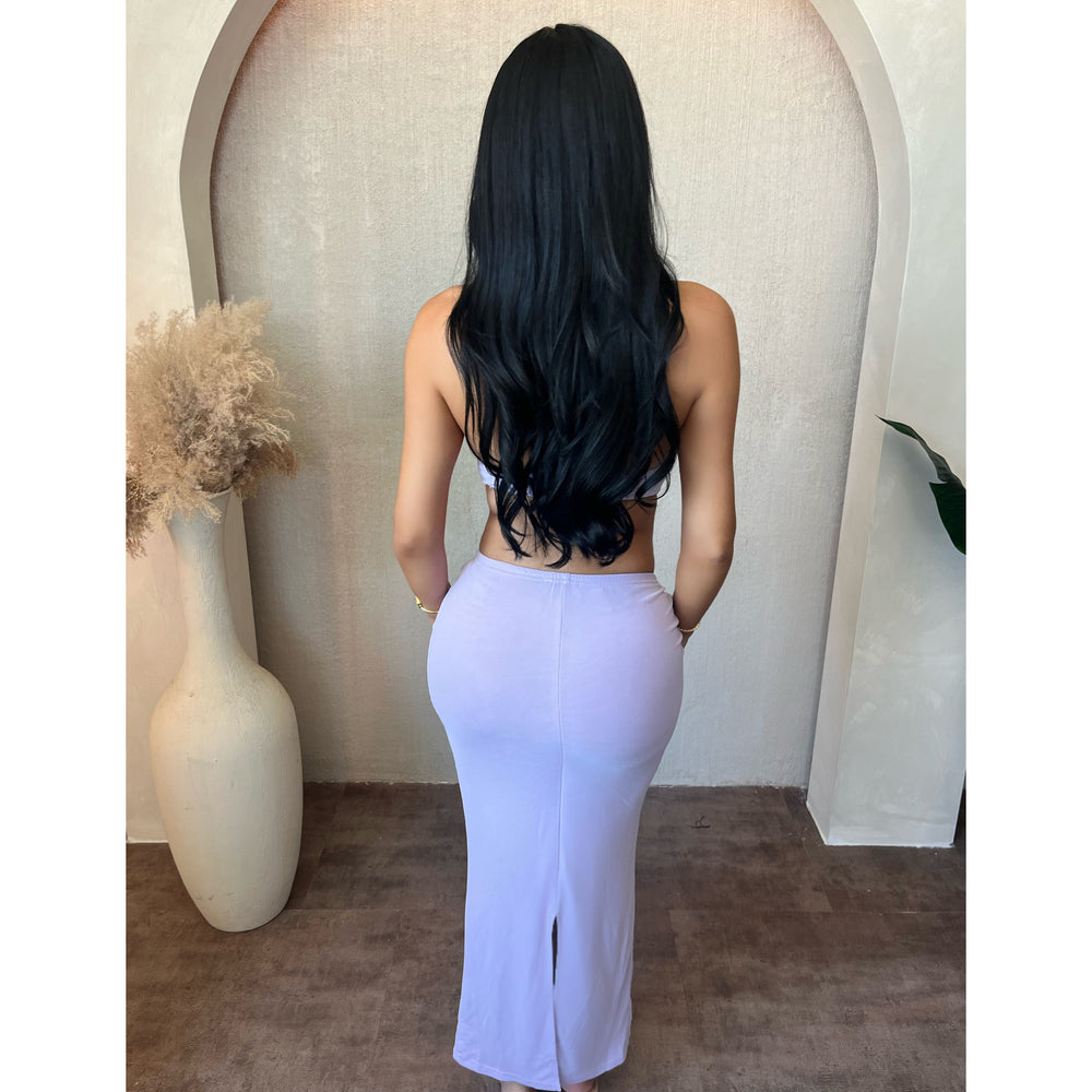 Erica 2 Piece Halter Top W Dress (Light Purple)