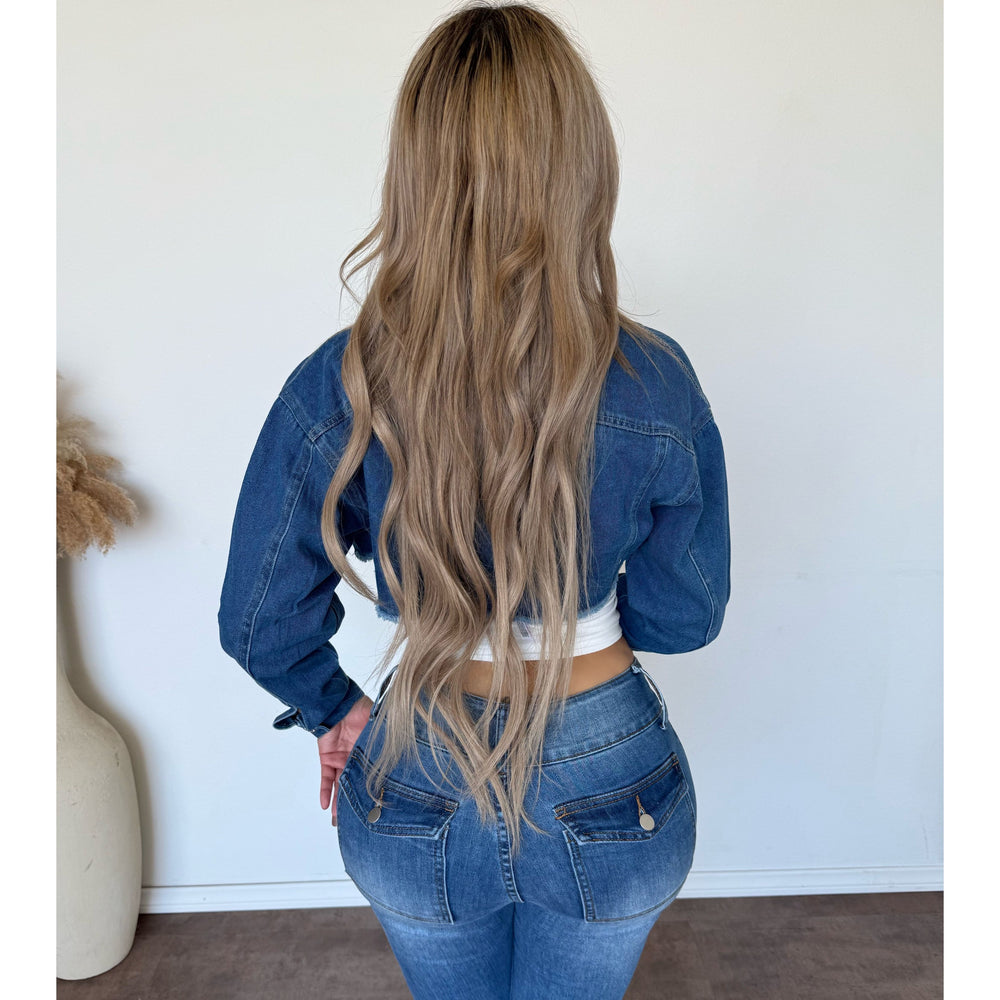 Zella Cropped Denim jacket (Medium)