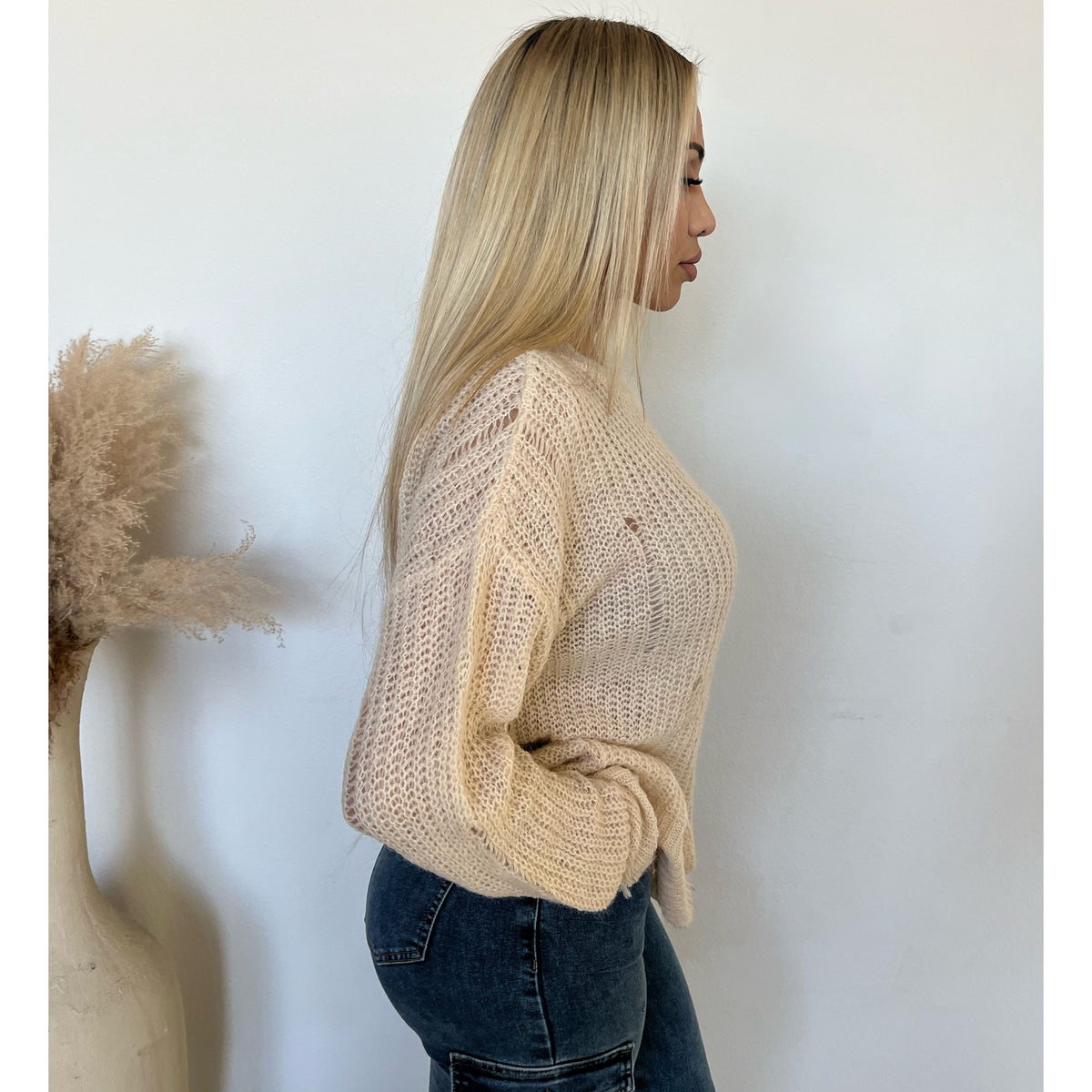 Daniella Pullover Sweater (Light Tan)