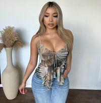 Victoria Mesh Print Top (Natural)