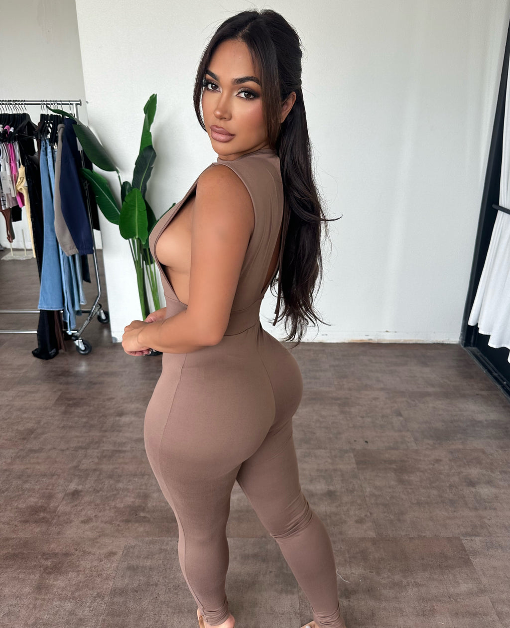 Hailey Tank Jumpsuit (Taupe)
