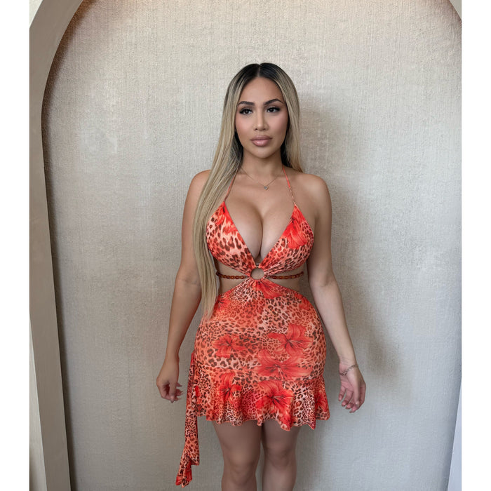 Nena Halter Dress (Orange)