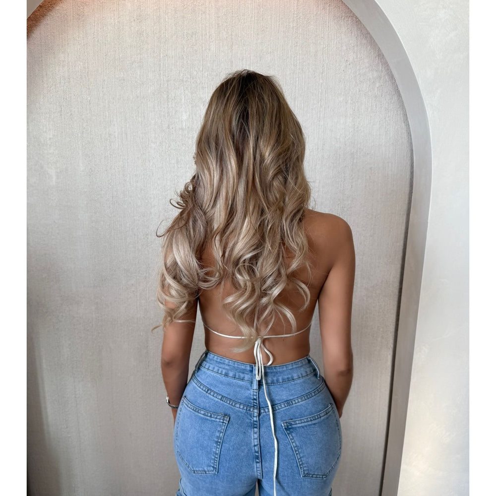 Ash Open Back Sequins Top (Lemon)