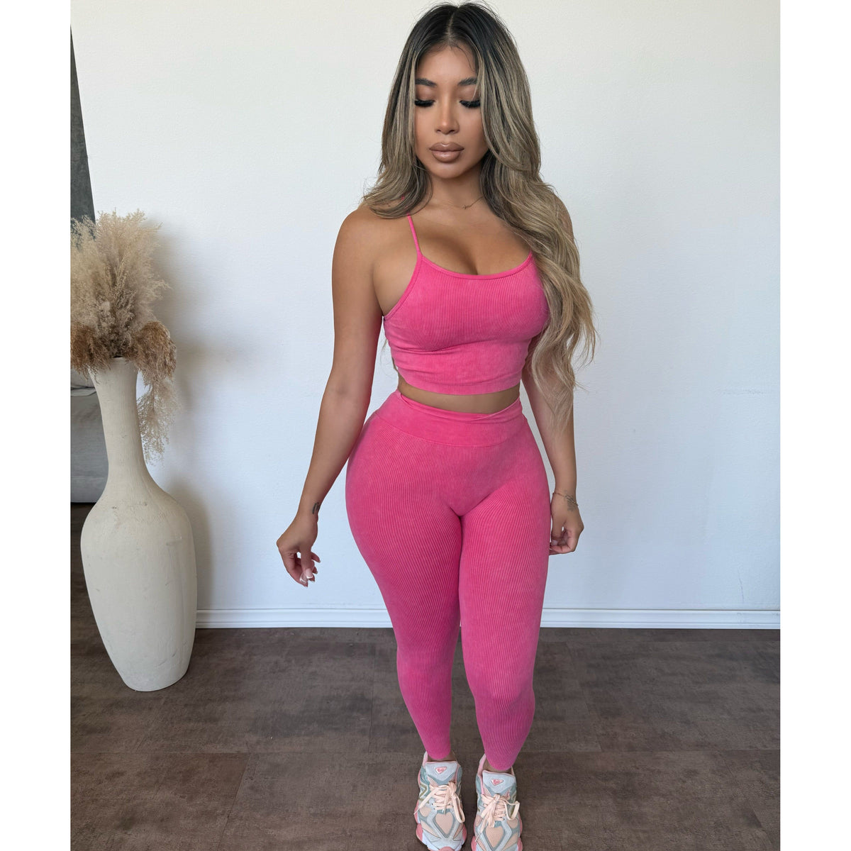 Maggie Washed Active Set (Pink Punch)