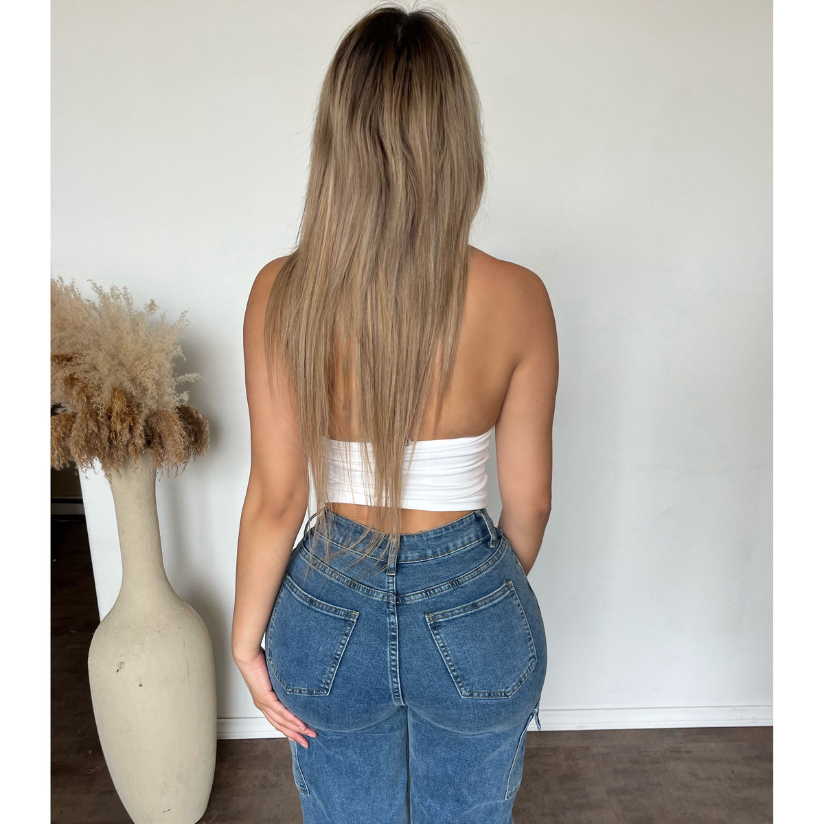 Serena Sleeveless Halter Top (Off White)