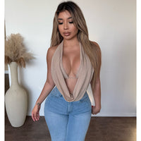 Lilly Halter Glitter Top (Gold)