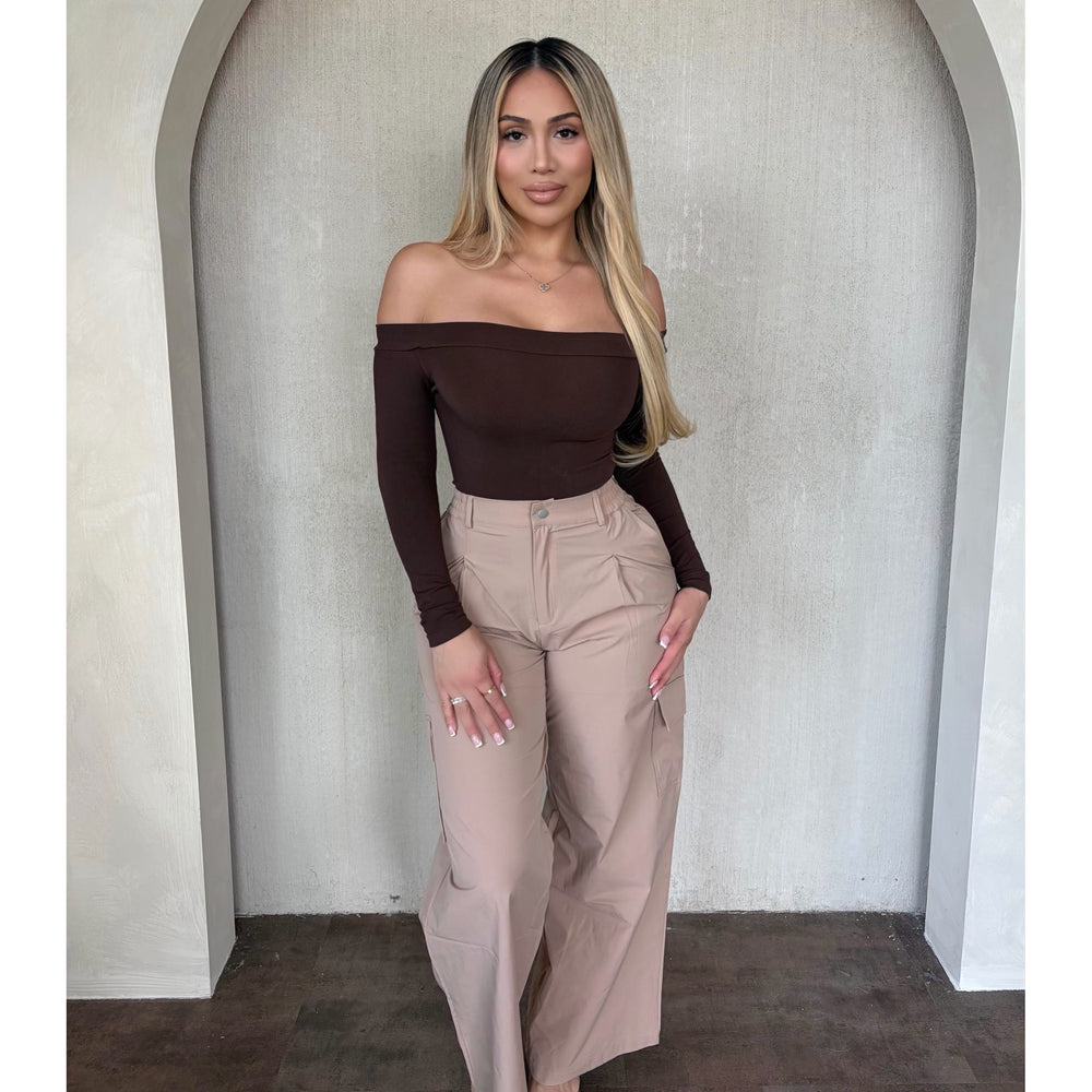 Kim Highwaist Cargo Trouser(Taupe)