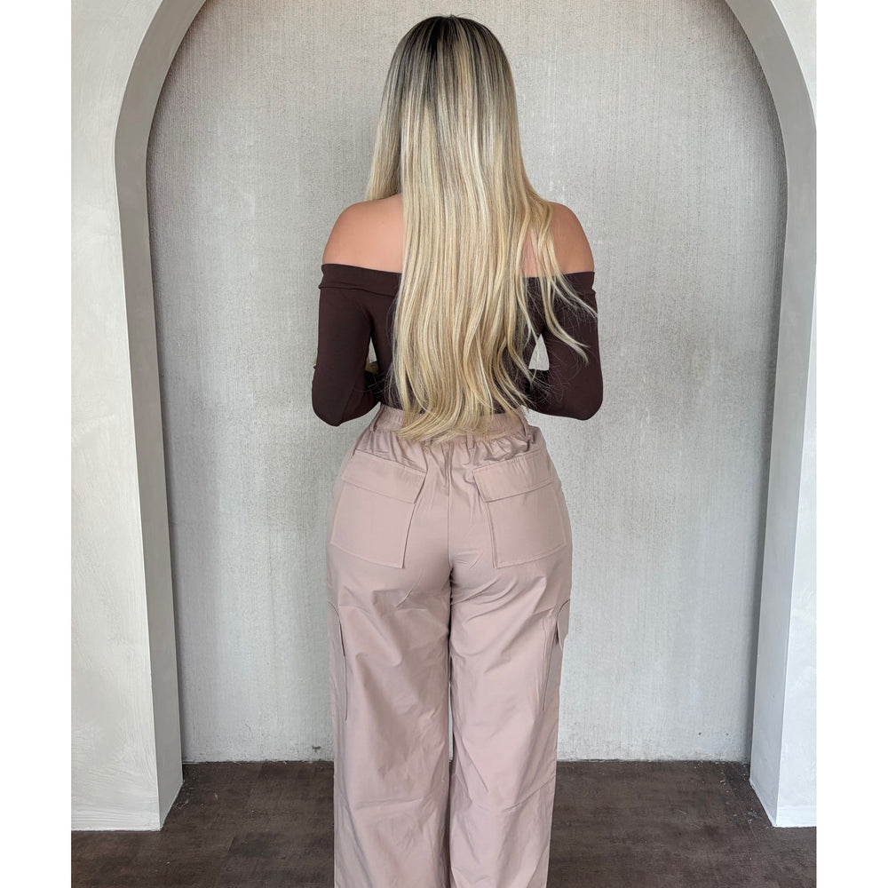 Kim Highwaist Cargo Trouser(Taupe)