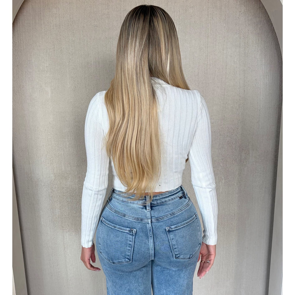 Mayra Rib Zip Up(Ivory)