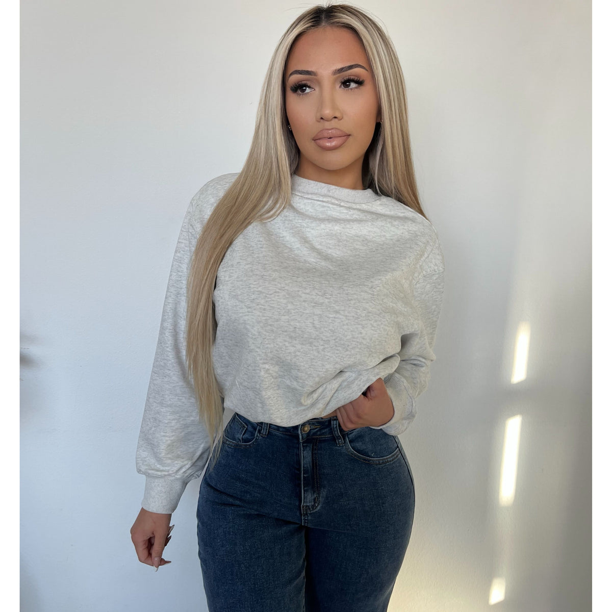 Marissa Bubble Sweatshirt (Light Heather Grey)