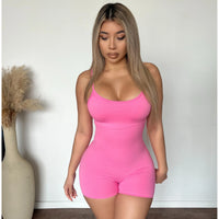 Linda Bra Cap Cami Romper (Party Pink)