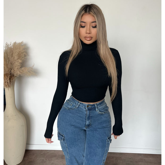 Amanda Turtle Neck Sweater (Black)