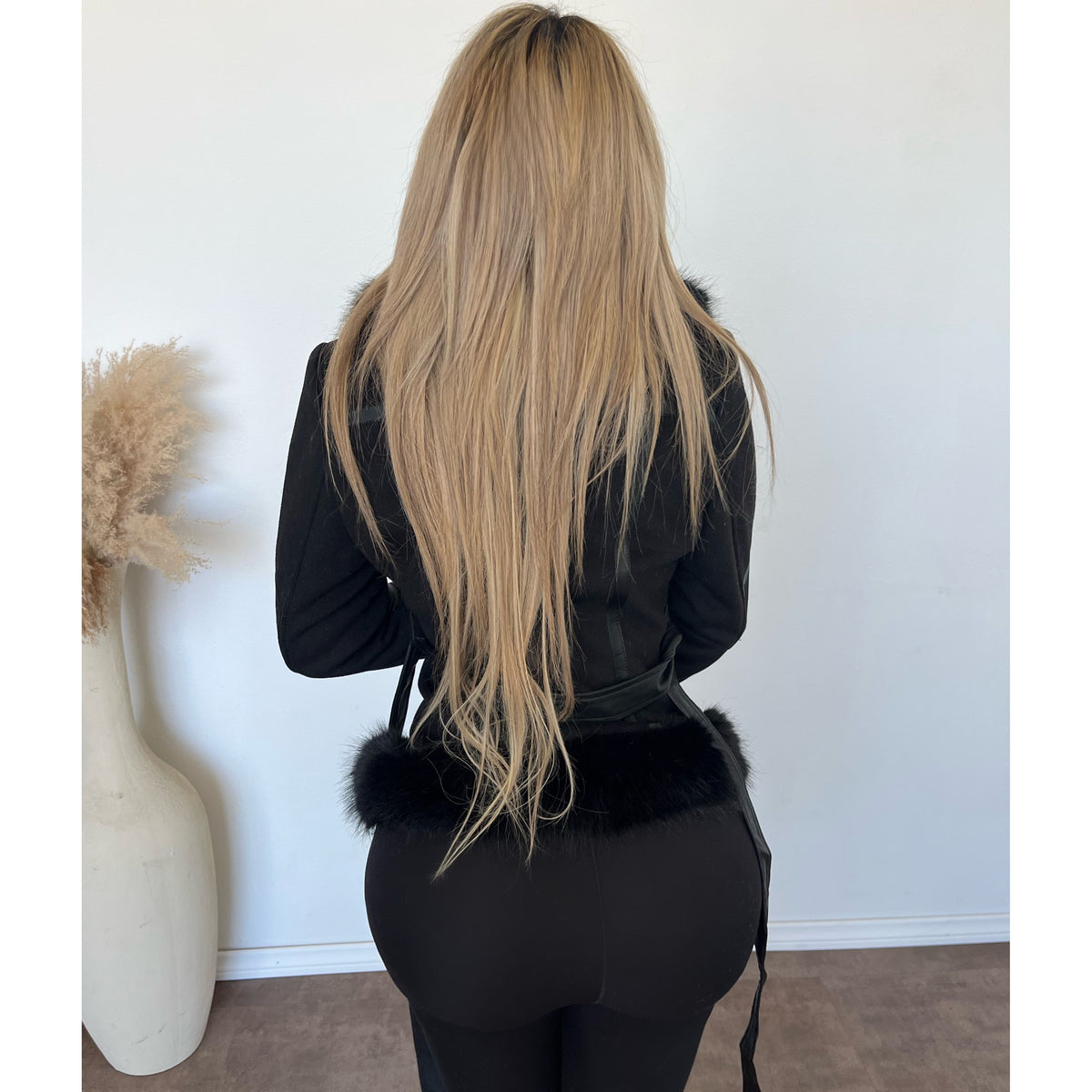 Arianna Monaco Luxe Sherpa Coat (Black)