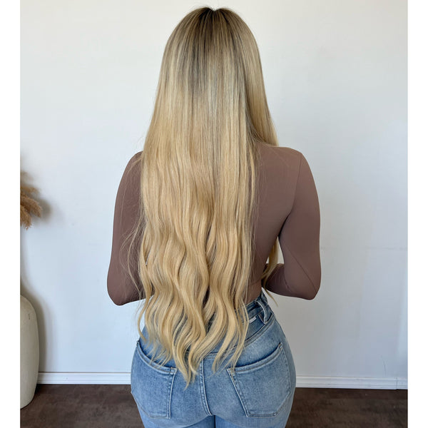 Gigi V Neck Long Sleeve Bodysuit (Mocha)