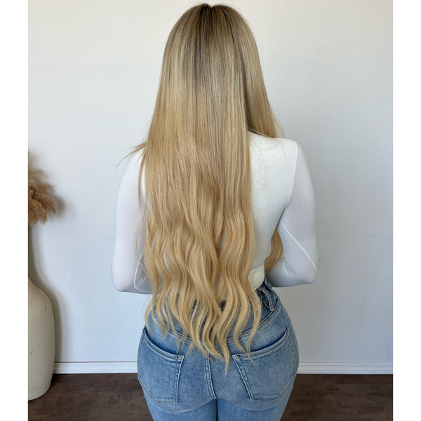 Gigi V Neck Long Sleeve Bodysuit (White)