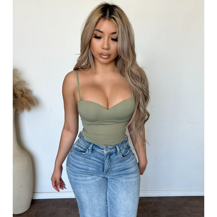 Esme Bonding bra Cami Top (Light Olive)