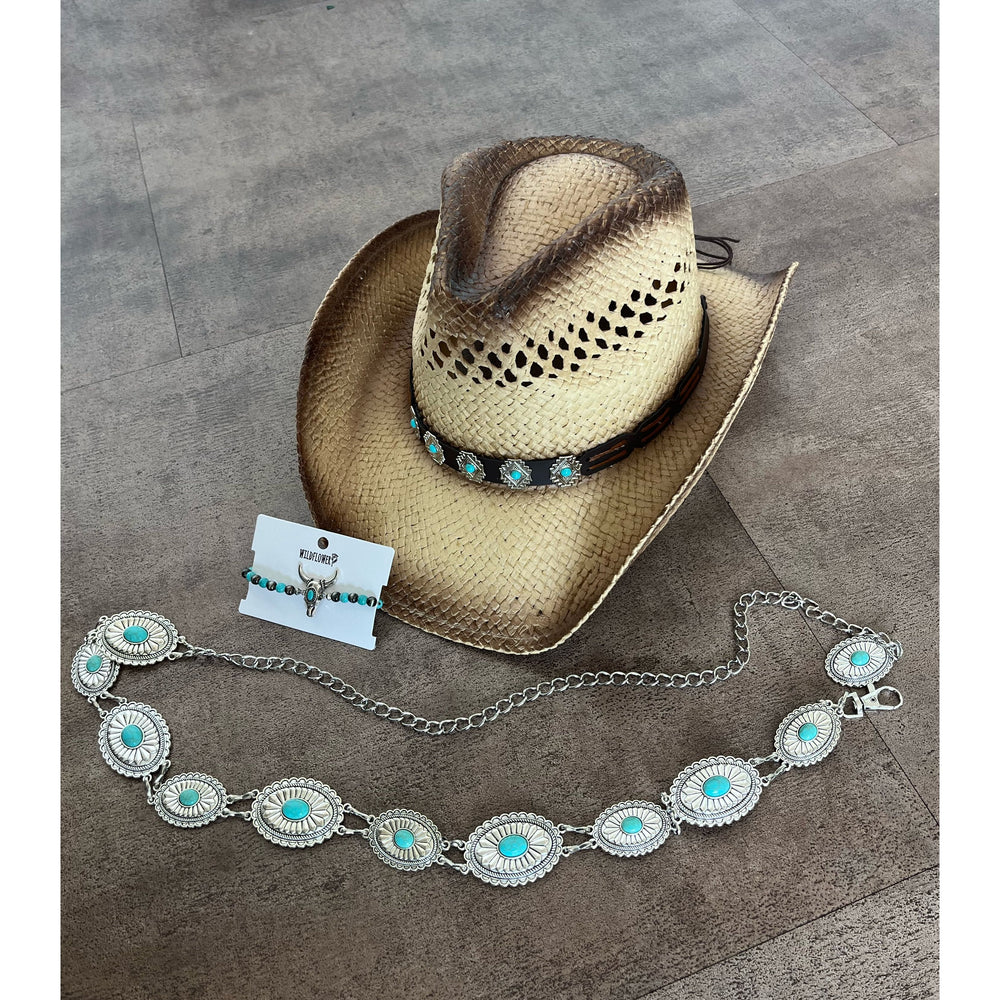 Jumpsuit , Hat , Belt & Bracelet Festival Outfit Of The Day (Brown)