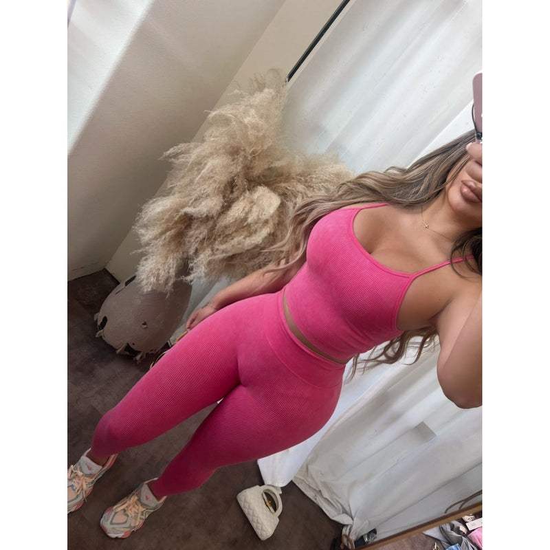 Maggie Washed Active Set (Pink Punch)