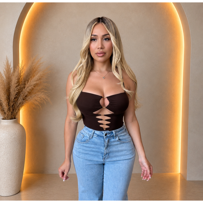 Stephanie Mesh Bodysuit (Brown)