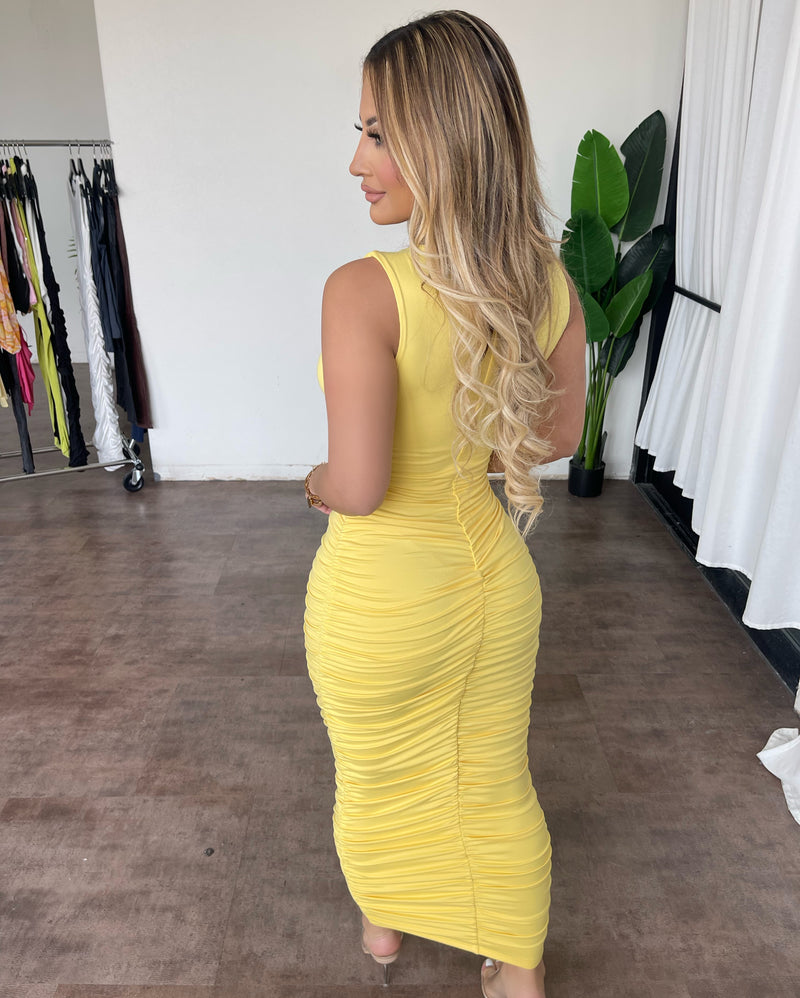 Jenny Sleeveless Dress(Yellow)