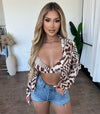 Layla Two Piece Top(Dark Brown/Ivory)