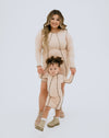 Mommy's Girl  Long Sleeve Dress (Nude/Brown)(Baby)